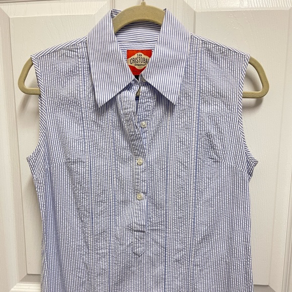 San Cristobal Seersucker Guayabera Dress - Picture 2 of 11